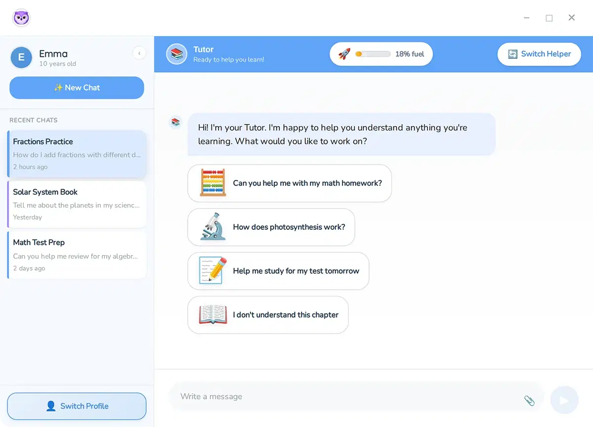 Cova chat window