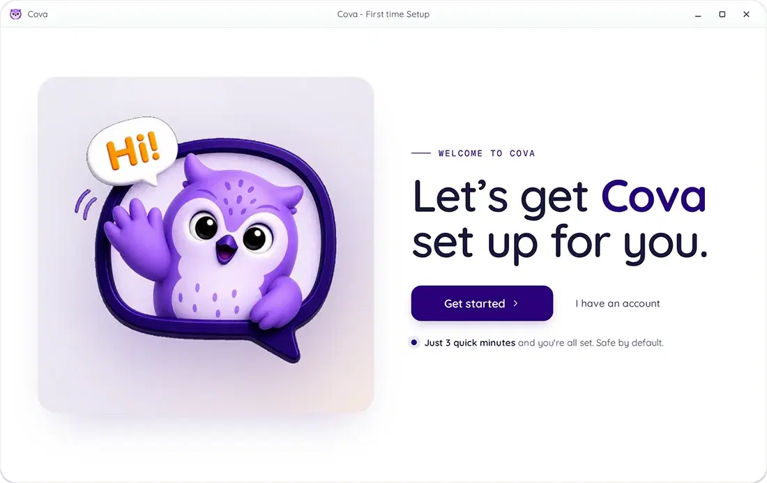 Cova onboarding setup